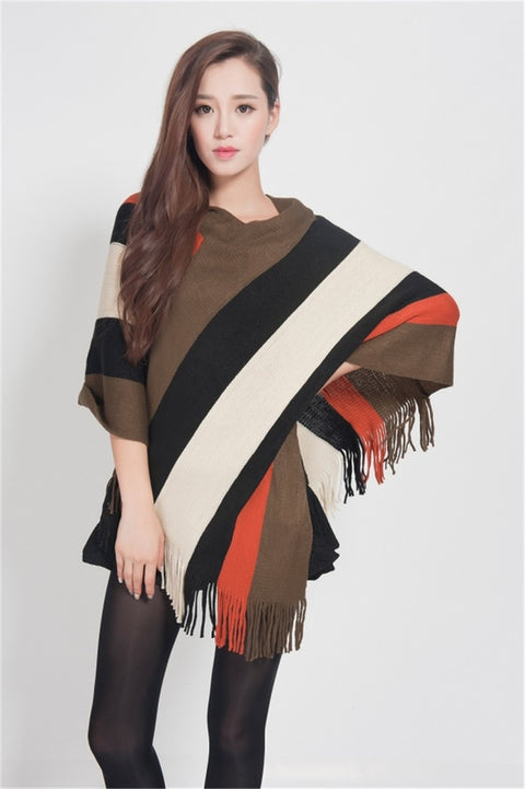Winter New Fashion  Cape, Striped Shawl CODE: KAR1242