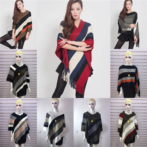 Winter New Fashion  Cape, Striped Shawl CODE: KAR1242