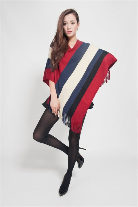 Winter New Fashion  Cape, Striped Shawl CODE: KAR1242