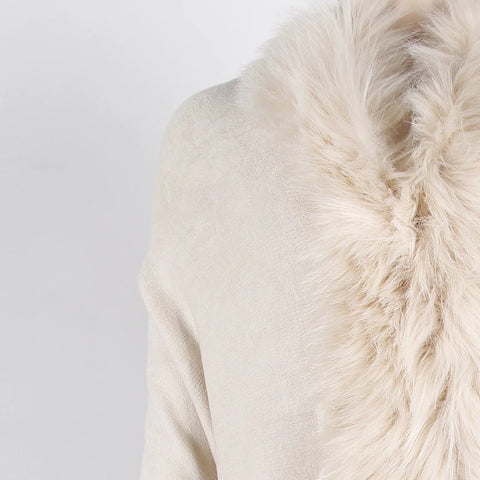 New fur collar, fringes, oversized, winter poncho and cape, bat sleeves, Cardigan shawl CODE: KAR1245