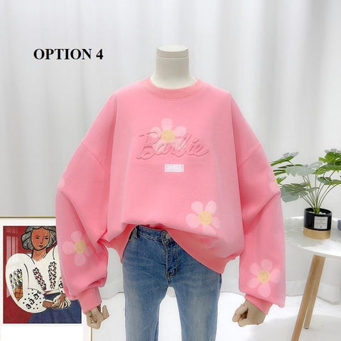 New Flower Embroidered, Round Neck, Long Sleeve, Elegant, Fall Winter Soft Sweater CODE: KAR1251