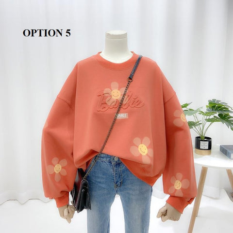 New Flower Embroidered, Round Neck, Long Sleeve, Elegant, Fall Winter Soft Sweater CODE: KAR1251