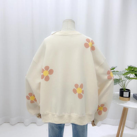 New Flower Embroidered, Round Neck, Long Sleeve, Elegant, Fall Winter Soft Sweater CODE: KAR1251