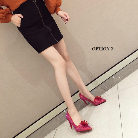 New Elegant rhinestone, pointed toe and high heel shoe CODE: KAR1252