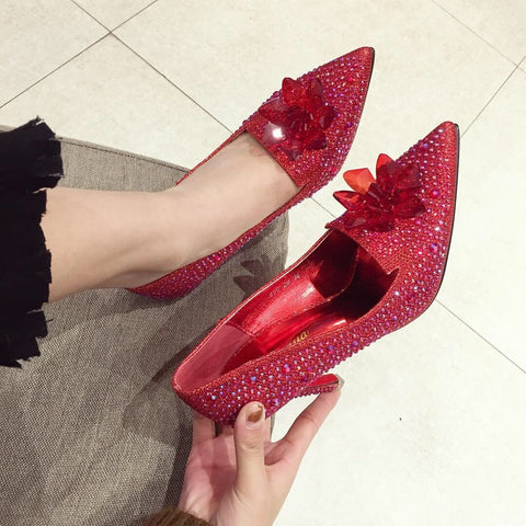 New Elegant rhinestone, pointed toe and high heel shoe CODE: KAR1252
