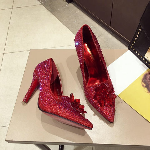 New Elegant rhinestone, pointed toe and high heel shoe CODE: KAR1252