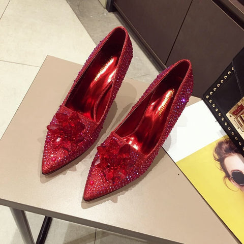 New Elegant rhinestone, pointed toe and high heel shoe CODE: KAR1252