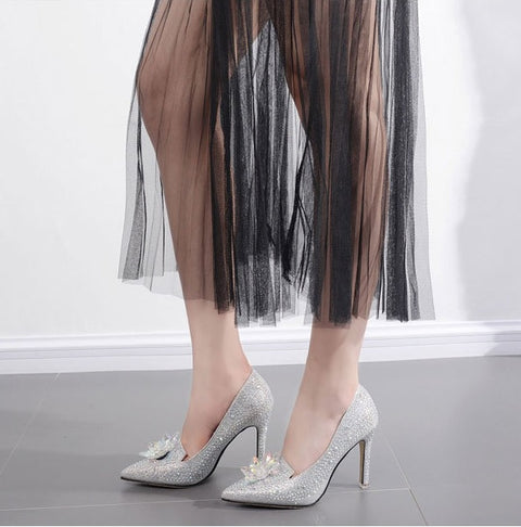 New Elegant rhinestone, pointed toe and high heel shoe CODE: KAR1252