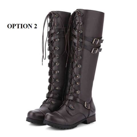 New  Winter Collection Flat and Sexy, Retro Buckle, for Snow, High Leather Lace Up Boot CODE: KAR1253