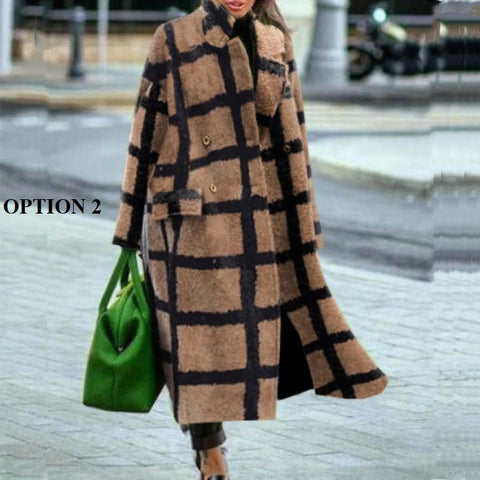 New Fall and Winter Collection  Elegant, Floral Print, Fashionable, Long Sleeve, Double Breasted, Long Casual Coat CODE: KAR1254