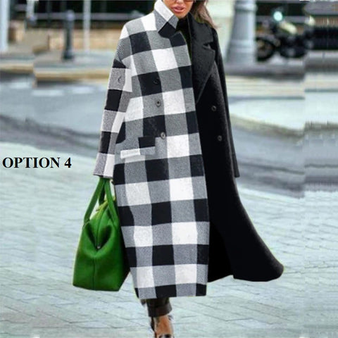 New Fall and Winter Collection  Elegant, Floral Print, Fashionable, Long Sleeve, Double Breasted, Long Casual Coat CODE: KAR1254