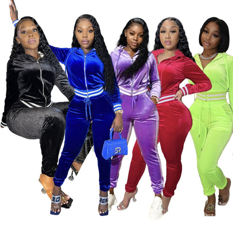 New Fall and Winter Collection Hooded Flannel Plus Size Two Piece Set CODE: KAR1264