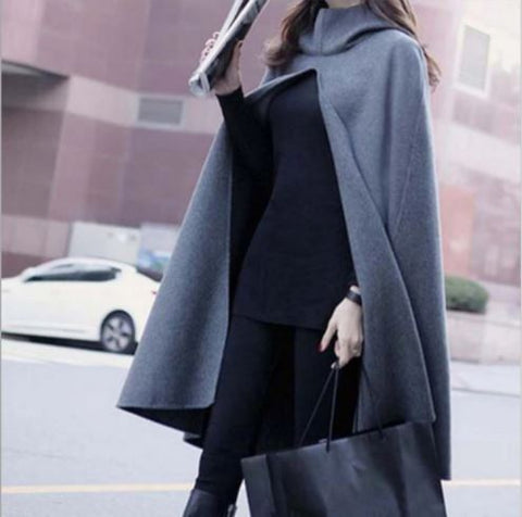 New winter collection, long, loose Hooded wool coat CODE: KAR1266
