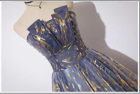 Sexy, Elegant, Blue, Gradient, Prom Wear, Lace Up Strapless Evening Dress CODE: KAR1271
