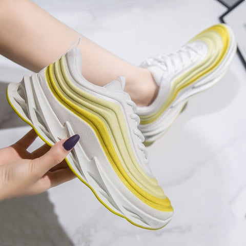 New Breathable Mesh, Chunky Blade Running Sneakers, Zebra Stripe Sports Shoes CODE: KAR1274