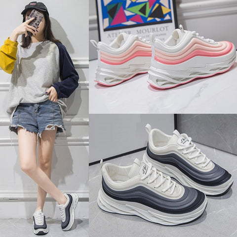 New Breathable Mesh, Chunky Blade Running Sneakers, Zebra Stripe Sports Shoes CODE: KAR1274