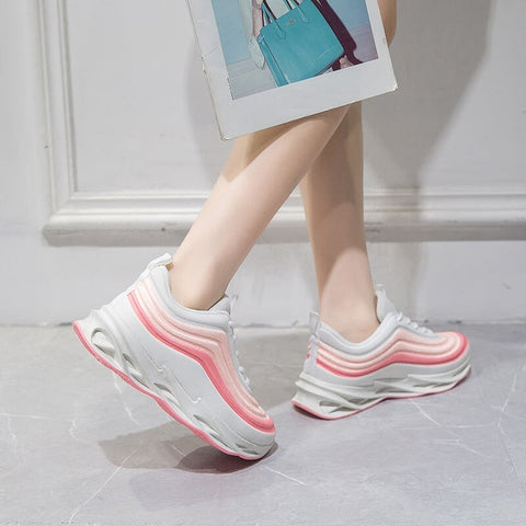New Breathable Mesh, Chunky Blade Running Sneakers, Zebra Stripe Sports Shoes CODE: KAR1274