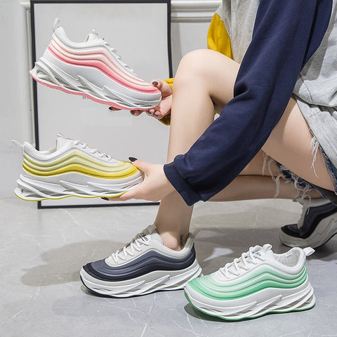 New Breathable Mesh, Chunky Blade Running Sneakers, Zebra Stripe Sports Shoes CODE: KAR1274