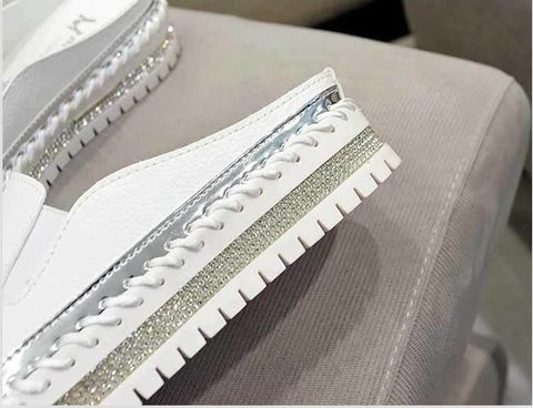 New Fashionable Casual Rhinestone Platform Leather Vulcanized Shoes CODE: KAR1277
