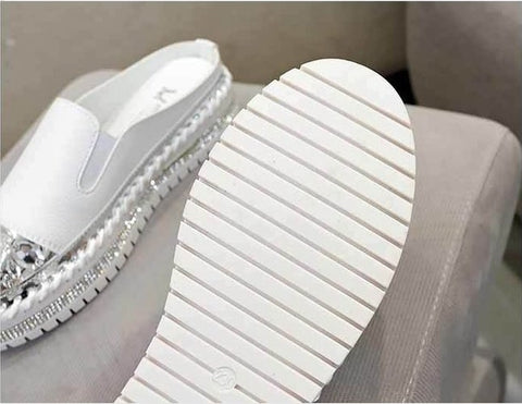 New Fashionable Casual Rhinestone Platform Leather Vulcanized Shoes CODE: KAR1277