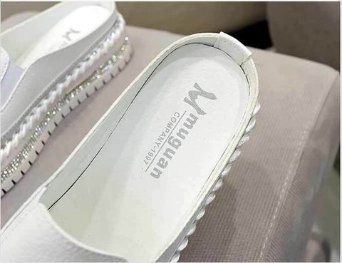 New Fashionable Casual Rhinestone Platform Leather Vulcanized Shoes CODE: KAR1277