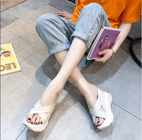 New collection platform cross sole slippers CODE: KAR1281