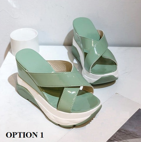 New collection platform cross sole slippers CODE: KAR1281