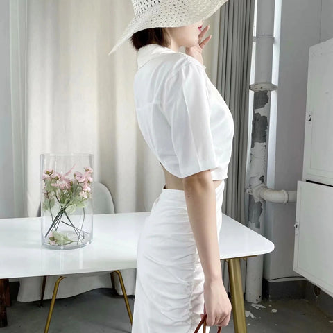 New Collection Cut Out Waist Fashionable Design Sexy Elegant Short Sleeve Midi Dress CODE: KAR1283