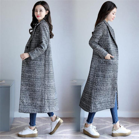 Fall and Winter Collection Wool Double Breasted, Long, Casual, Loose, Fashionable Coat CODE: KAR1290