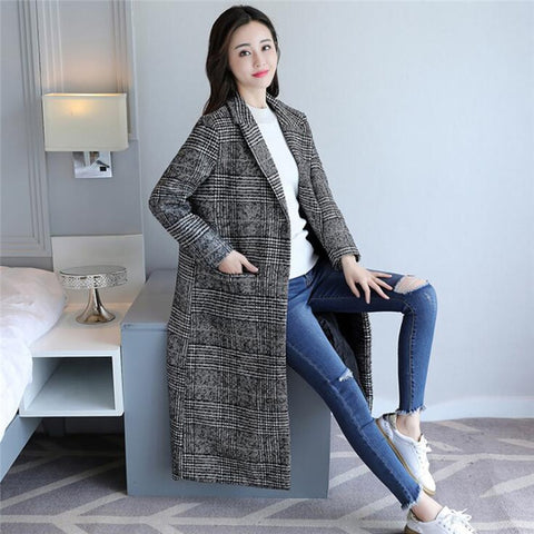 Fall and Winter Collection Wool Double Breasted, Long, Casual, Loose, Fashionable Coat CODE: KAR1290