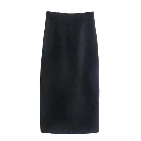 New Fashionable, Casual Short Blazer, with Metal Button, Coat, Midi Skirt set CODE: KAR1291