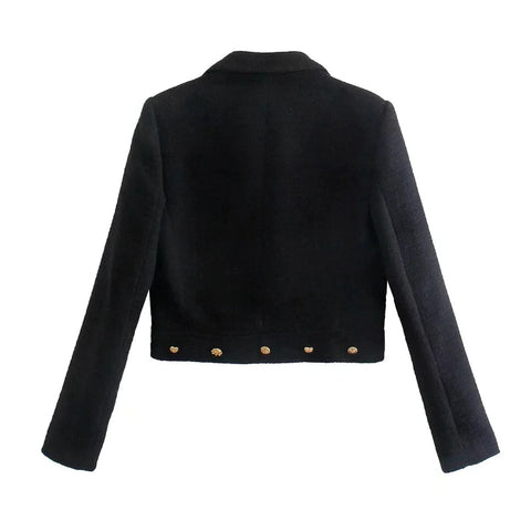 New Fashionable, Casual Short Blazer, with Metal Button, Coat, Midi Skirt set CODE: KAR1291