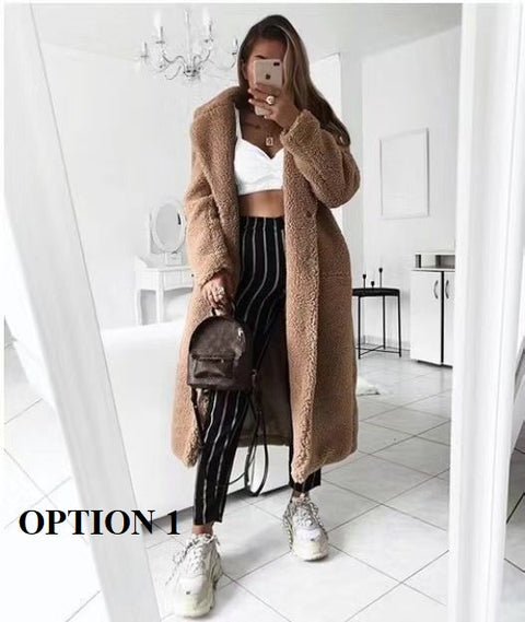 New  Fall, Winter, Long, Thick, Warm, Casual, Plus Size  Faux Fur Teddy Coat CODE: KAR1300