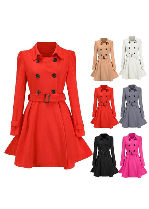 New Winter Collection Double Breasted with Belt Buckle Casual Fashionable Coat CODE: KAR1302