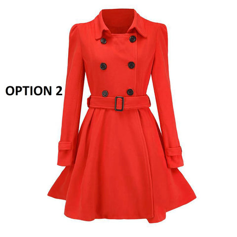 New Winter Collection Double Breasted with Belt Buckle Casual Fashionable Coat CODE: KAR1302
