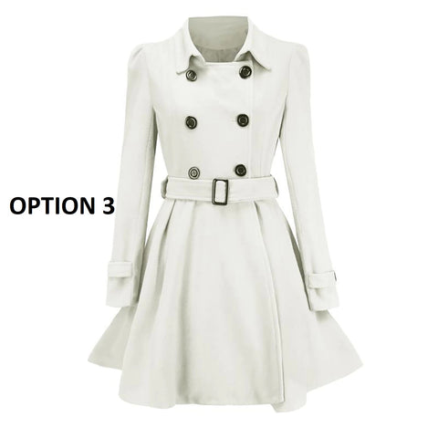 New Winter Collection Double Breasted with Belt Buckle Casual Fashionable Coat CODE: KAR1302