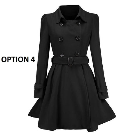 New Winter Collection Double Breasted with Belt Buckle Casual Fashionable Coat CODE: KAR1302