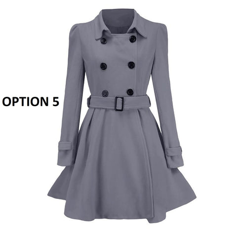 New Winter Collection Double Breasted with Belt Buckle Casual Fashionable Coat CODE: KAR1302