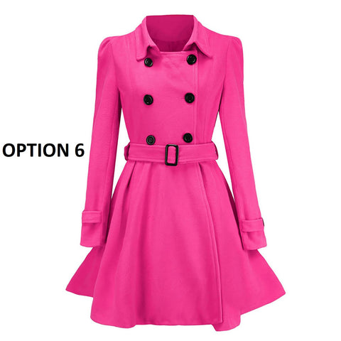 New Winter Collection Double Breasted with Belt Buckle Casual Fashionable Coat CODE: KAR1302