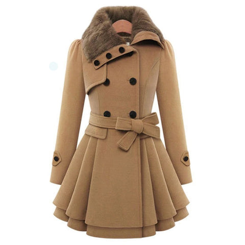 Fashionable  New Winter Style High Quality  Long Sleeve Turtleneck Thick Belt Coat CODE: KAR1303