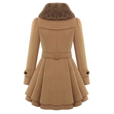 Fashionable  New Winter Style High Quality  Long Sleeve Turtleneck Thick Belt Coat CODE: KAR1303