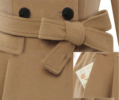 Fashionable  New Winter Style High Quality  Long Sleeve Turtleneck Thick Belt Coat CODE: KAR1303