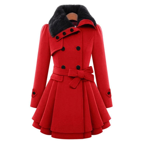 Fashionable  New Winter Style High Quality  Long Sleeve Turtleneck Thick Belt Coat CODE: KAR1303