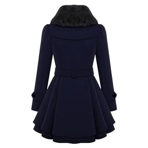 Fashionable  New Winter Style High Quality  Long Sleeve Turtleneck Thick Belt Coat CODE: KAR1303