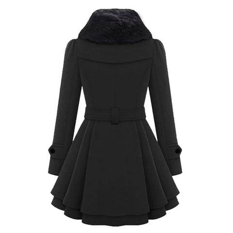 Fashionable  New Winter Style High Quality  Long Sleeve Turtleneck Thick Belt Coat CODE: KAR1303
