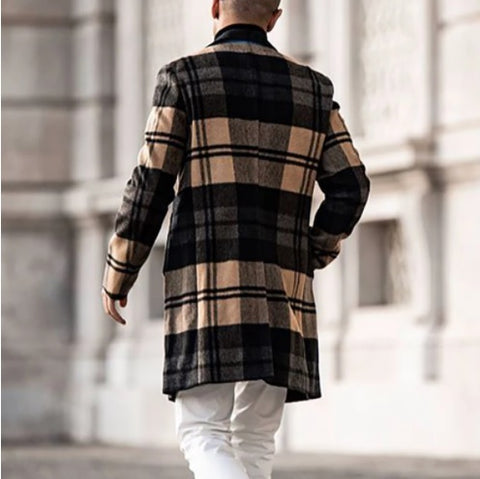 Men's  Fashionable, Casual, Slim, Mid-Length Trench Coat CODE: KAR1307