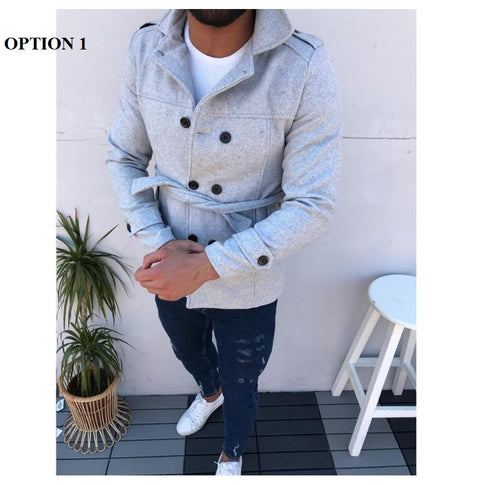 New Collection Casual Windbreaker with Belt, Double Breasted  Jacket CODE: KAR1308