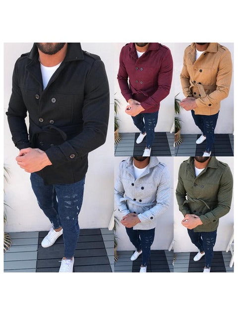 New Collection Casual Windbreaker with Belt, Double Breasted  Jacket CODE: KAR1308