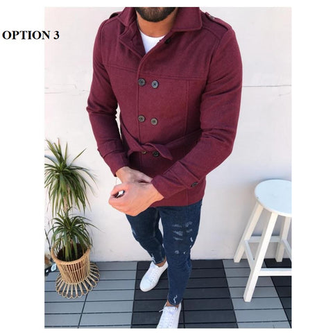 New Collection Casual Windbreaker with Belt, Double Breasted  Jacket CODE: KAR1308