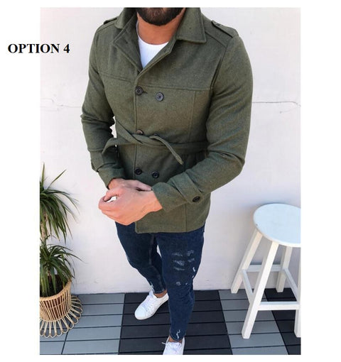 New Collection Casual Windbreaker with Belt, Double Breasted  Jacket CODE: KAR1308